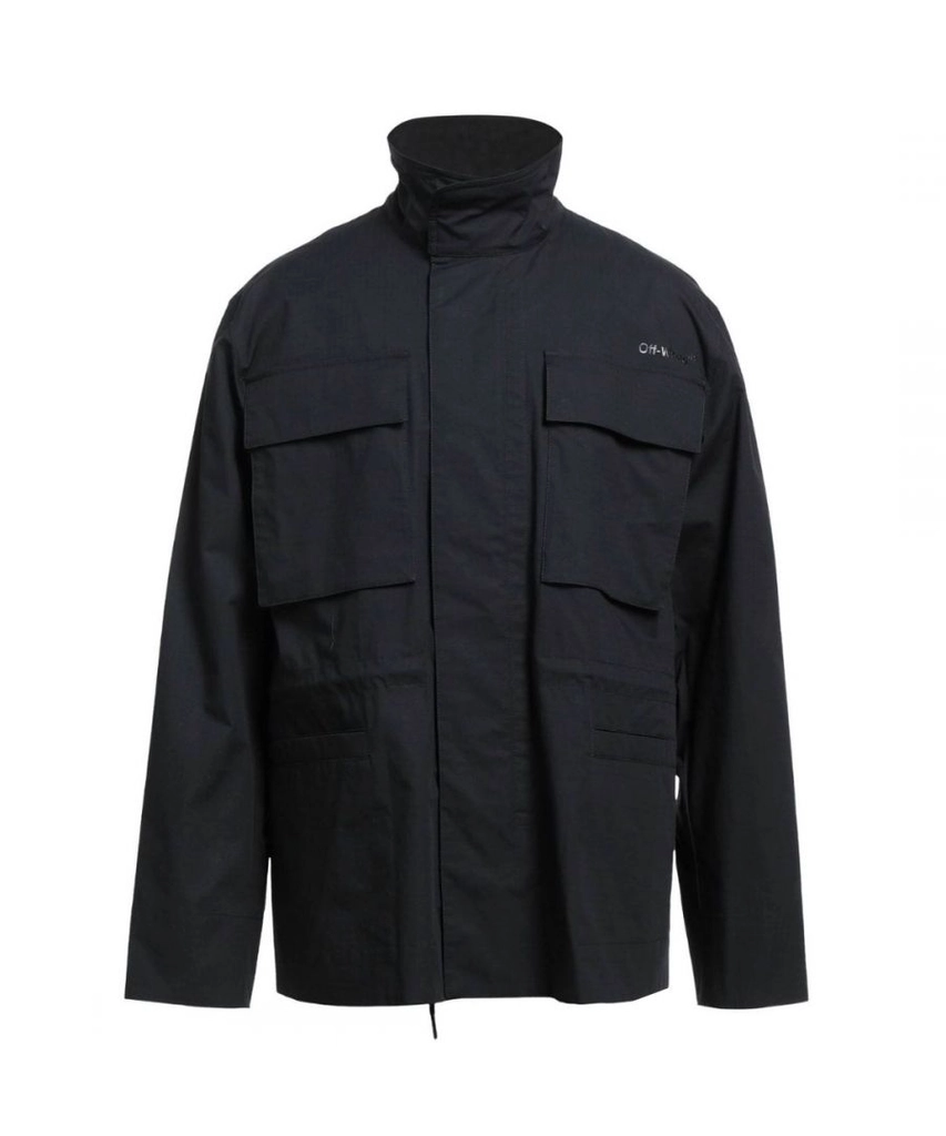 Off White Mens Diag Tab Black Field Jacket - Size Large